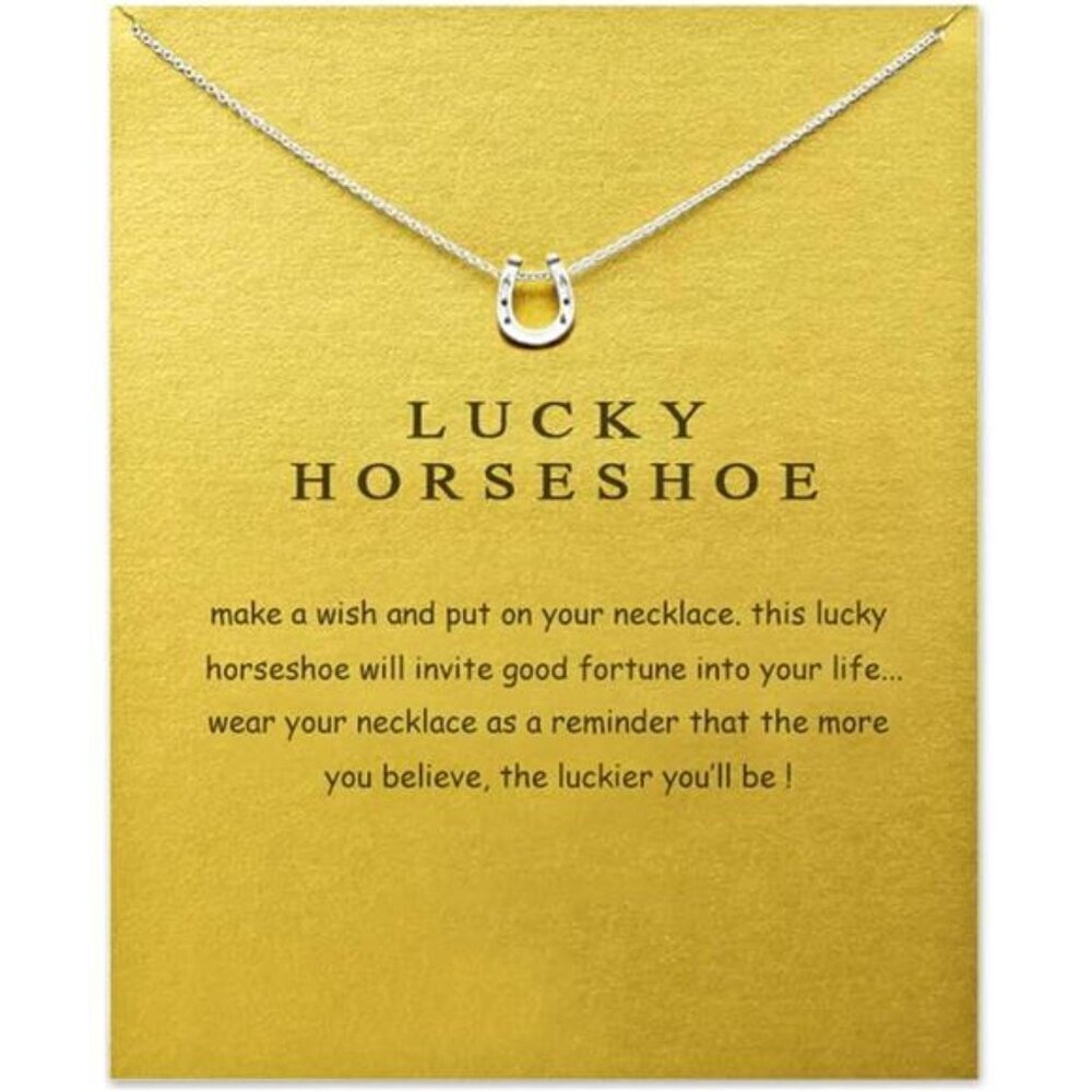 Lucky Horseshoe Pendant Necklace – Minimalist Good Fortune Jewelry - Friendship